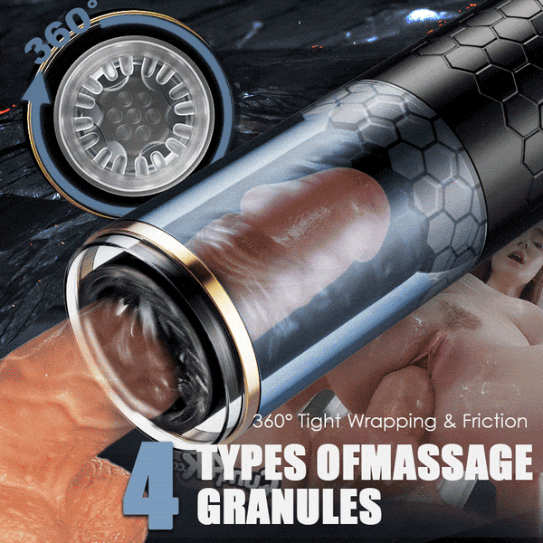 Masturbador masculino con sentido técnico de succión giratoria de 10 empujes