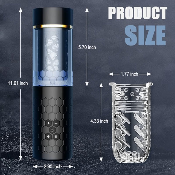 Masturbador masculino con sentido técnico de succión giratoria de 10 empujes