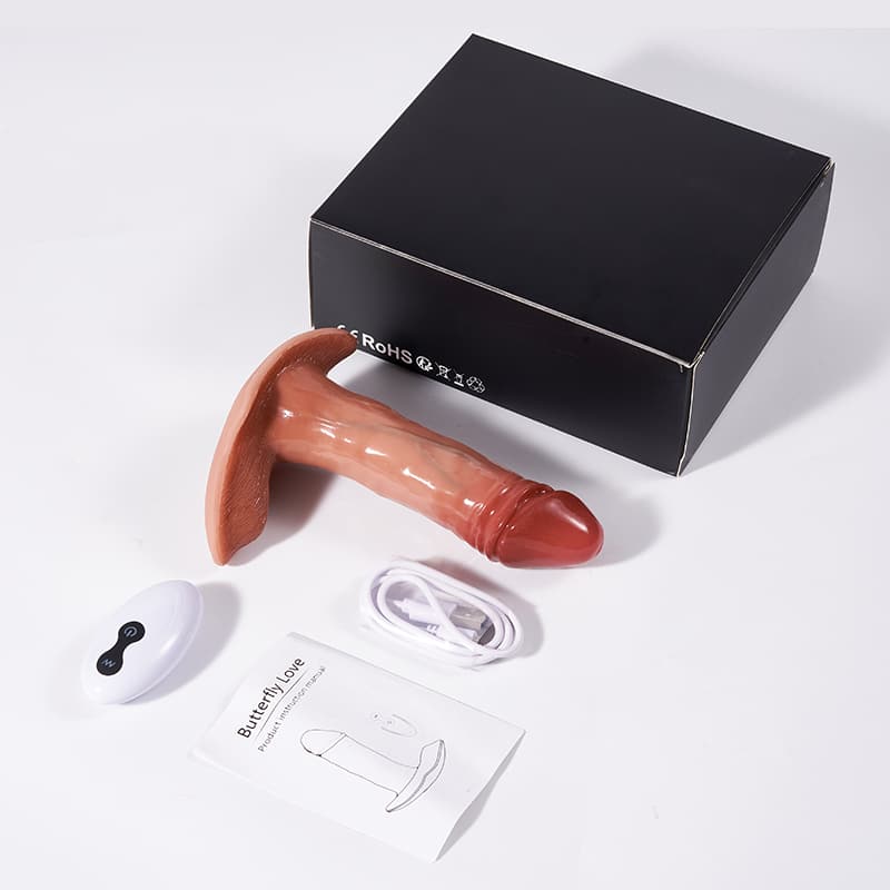 8 Masajeador de próstata con forma de consolador vibratorio y de empuje