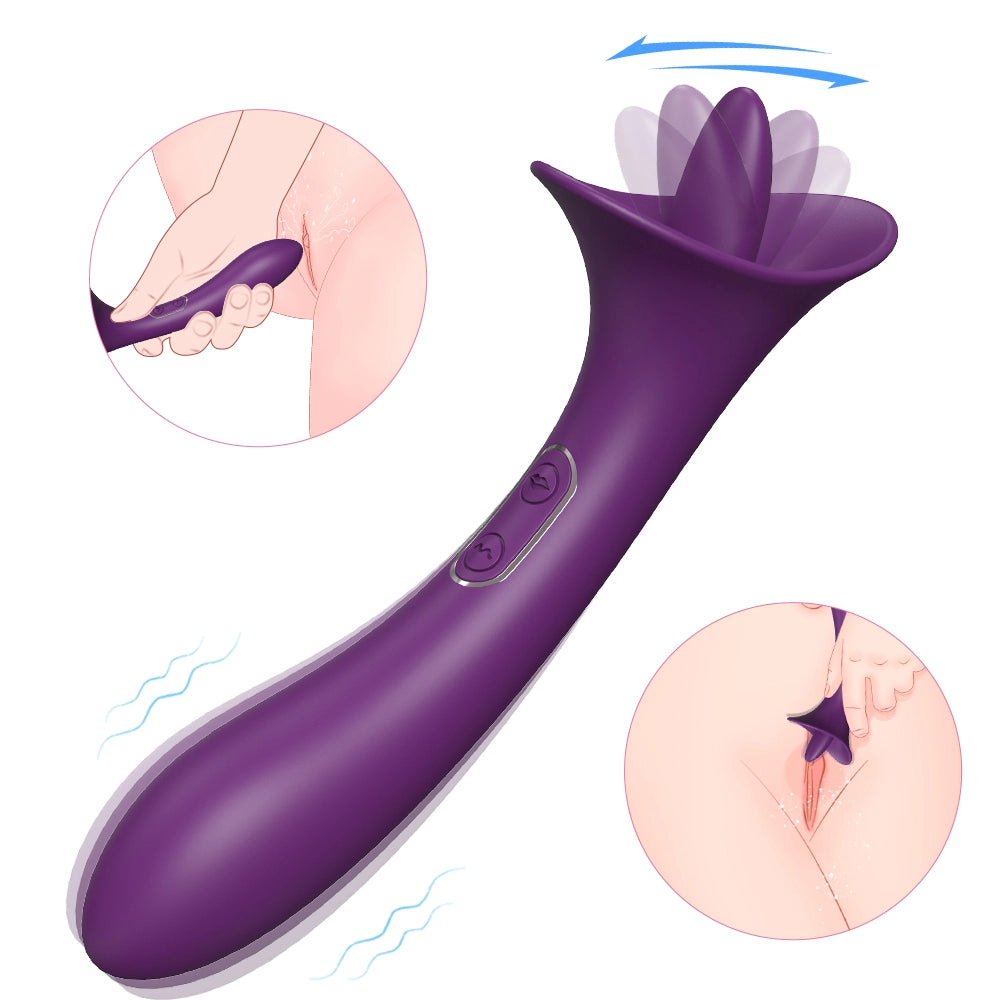 Vibrador de lengua para lamer clítoris con estimulador de punto G