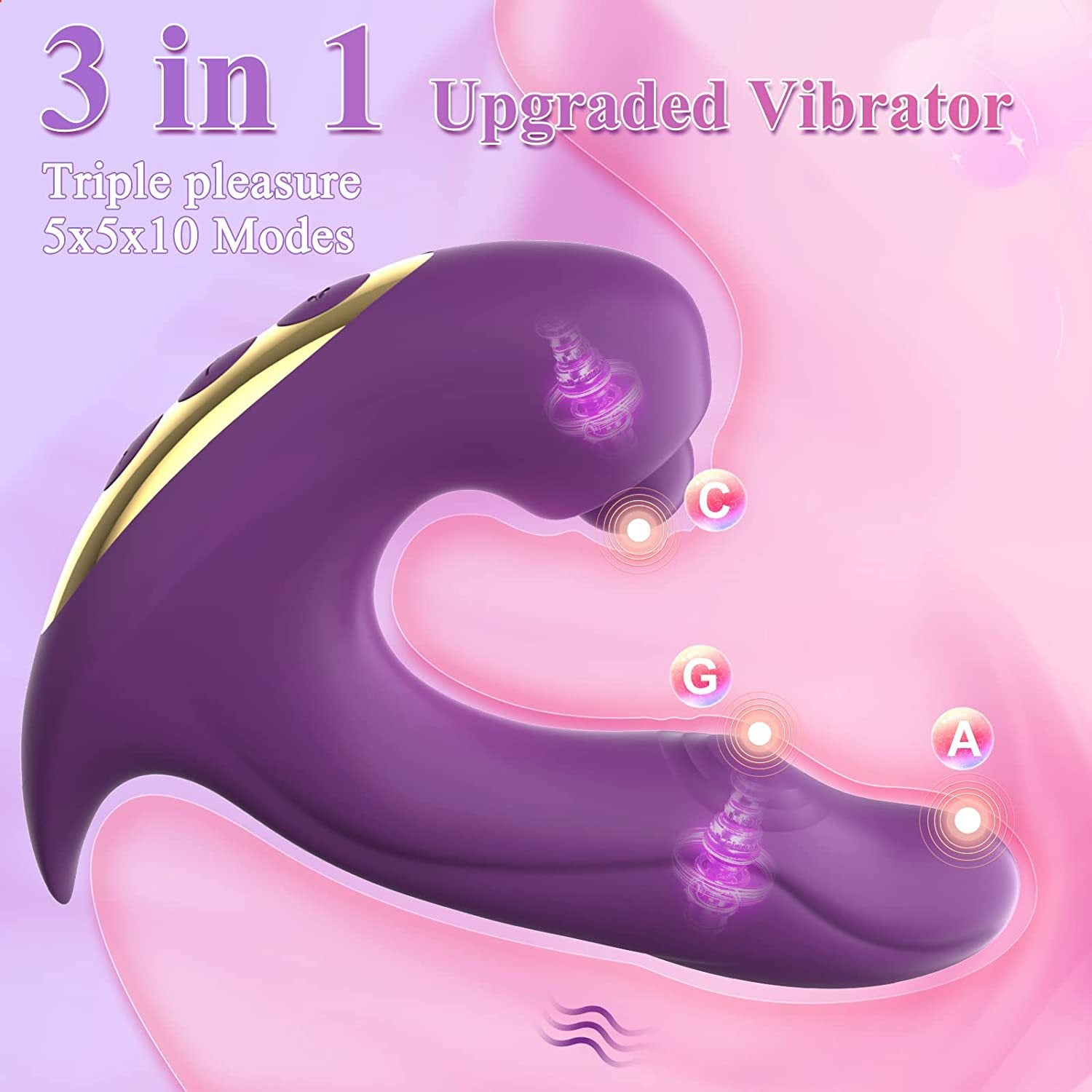 Rabia - Clitoral Vibrator 3 in 1 G-Spot Stimulator