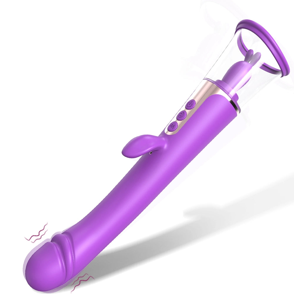 3-in-1 Tongue Licking Rabbit Vibrator – G-Spot, Clitoral Stimulator & Sucking Pump