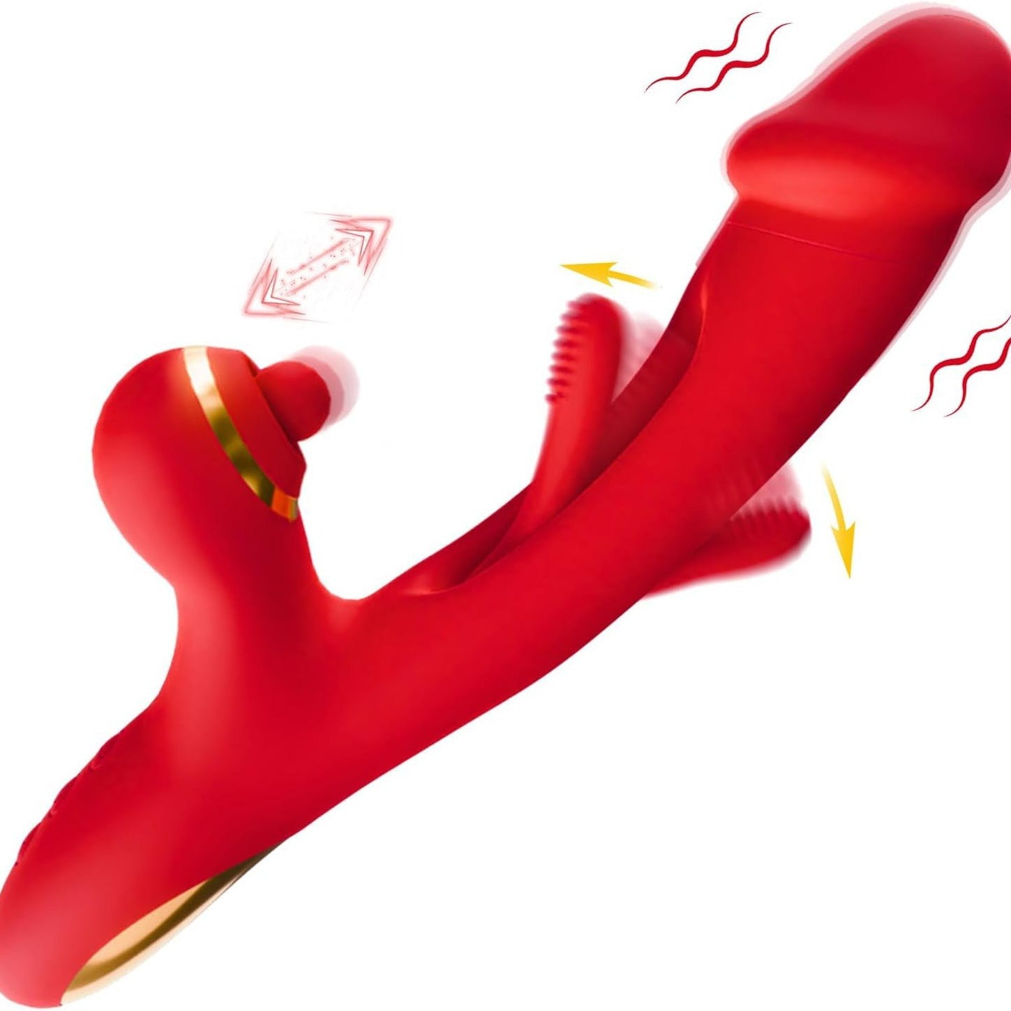 Sam Ⅱ- Thrusting Vibrator with Licking, Warming & Clit Tapping Red
