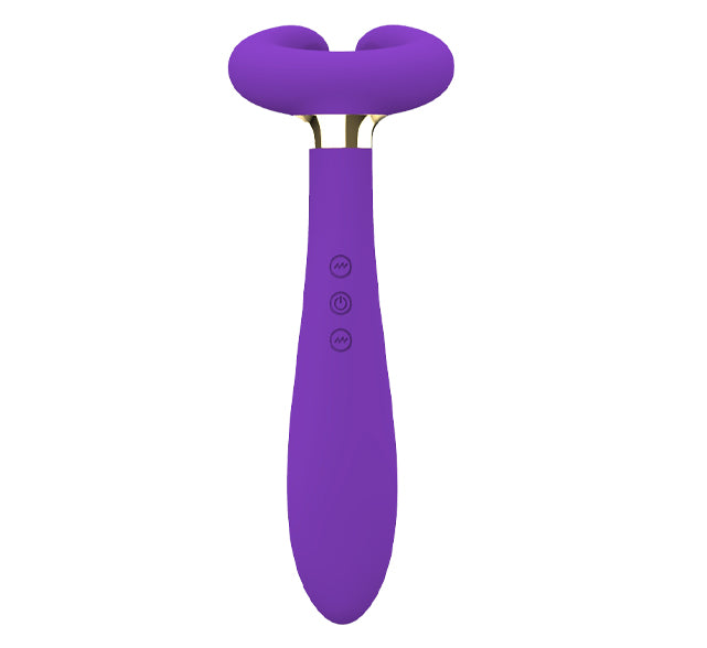 Magnetic Charging C-Shaped Three-Head Vibrator For Couples Single