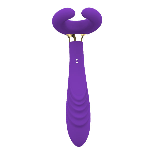 Magnetic Charging C-Shaped Three-Head Vibrator For Couples Single