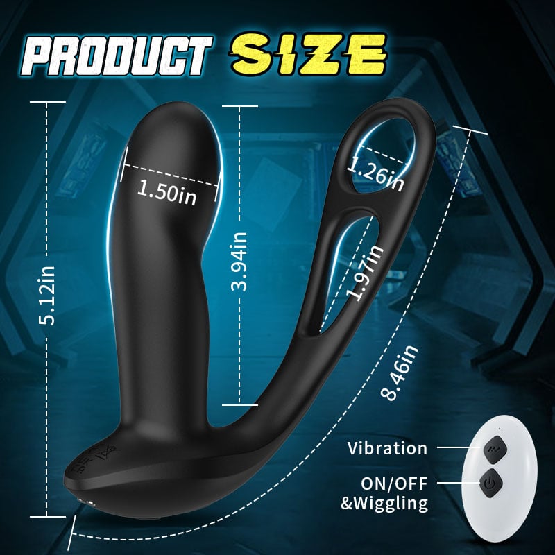 Remote Control 9 Vibrating & Wiggling Prostate Massager Anal Toy