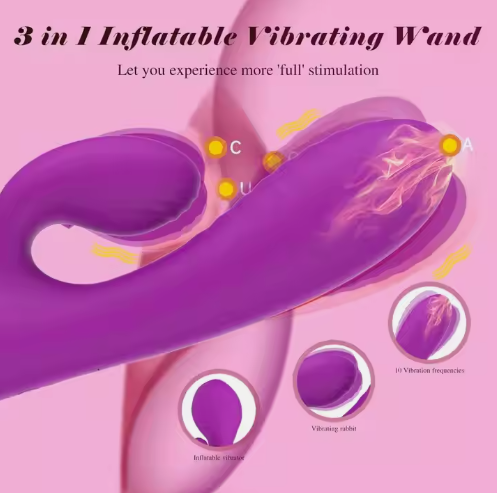 Ten Vibration Frequencies Inflatable Enlarged Vibrator Strong Vibration Massager