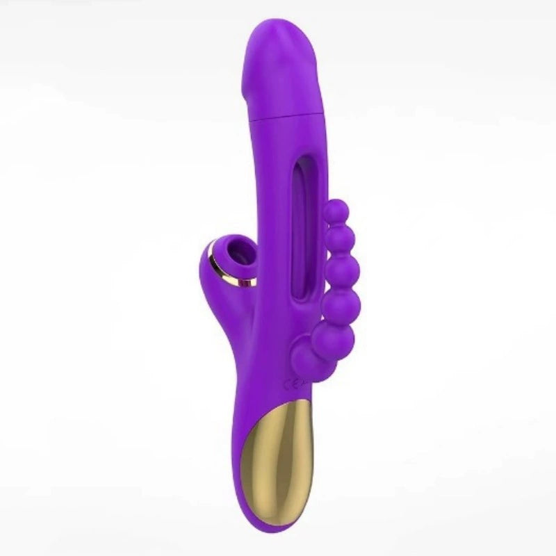 Rabbit Tapping G-spot Vibrator with Anal Beads