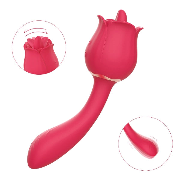 Rose Toy Tongue Licking Vibrator Clitoral Stimulator