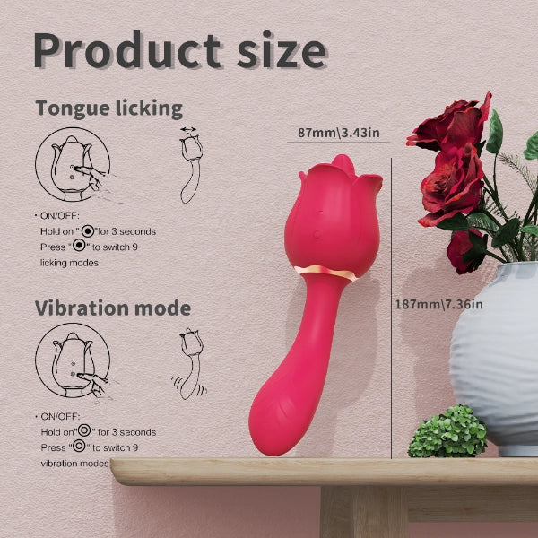 Rose Toy Tongue Licking Vibrator Clitoral Stimulator
