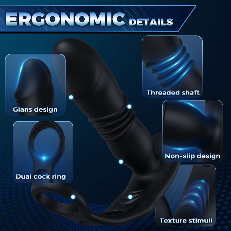 Thrusting Cock Rings Prostate Massager