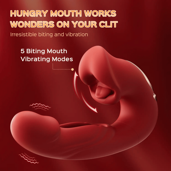 Biting Mouth Tongue Clitoral Stimulator Tapping Vibrator
