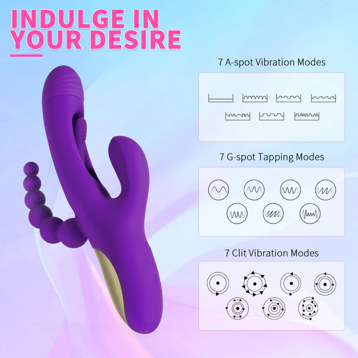 Joan 3 - Rabbit Tapping G-spot Vibrator with Anal Beads