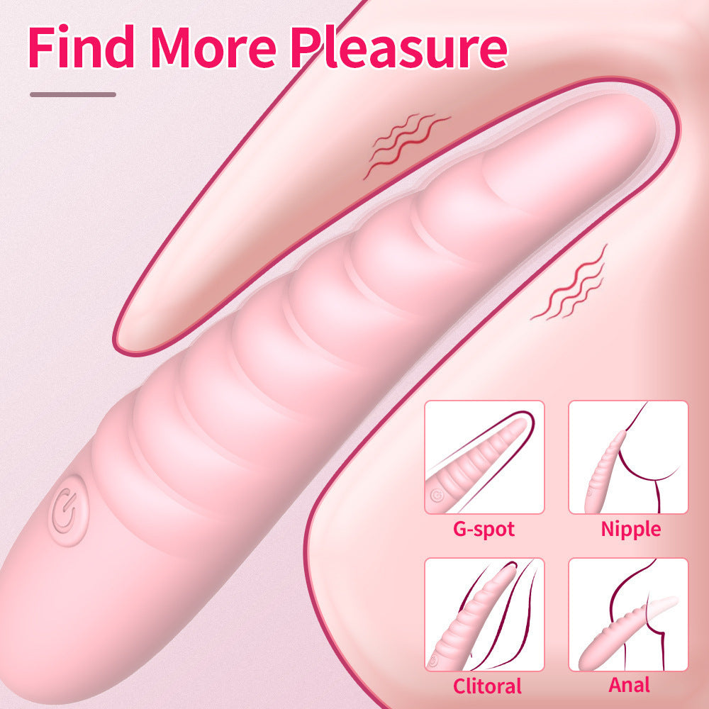 Bamboo Shoot-Shaped Liquid Silicone Vibrator Massager LGBTQ