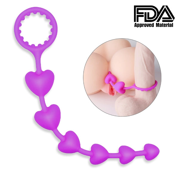 Silicone Anal Beads with Clitoral Stimulation Prostate Massager