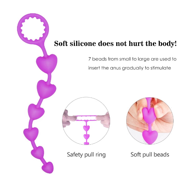 Silicone Anal Beads with Clitoral Stimulation Prostate Massager